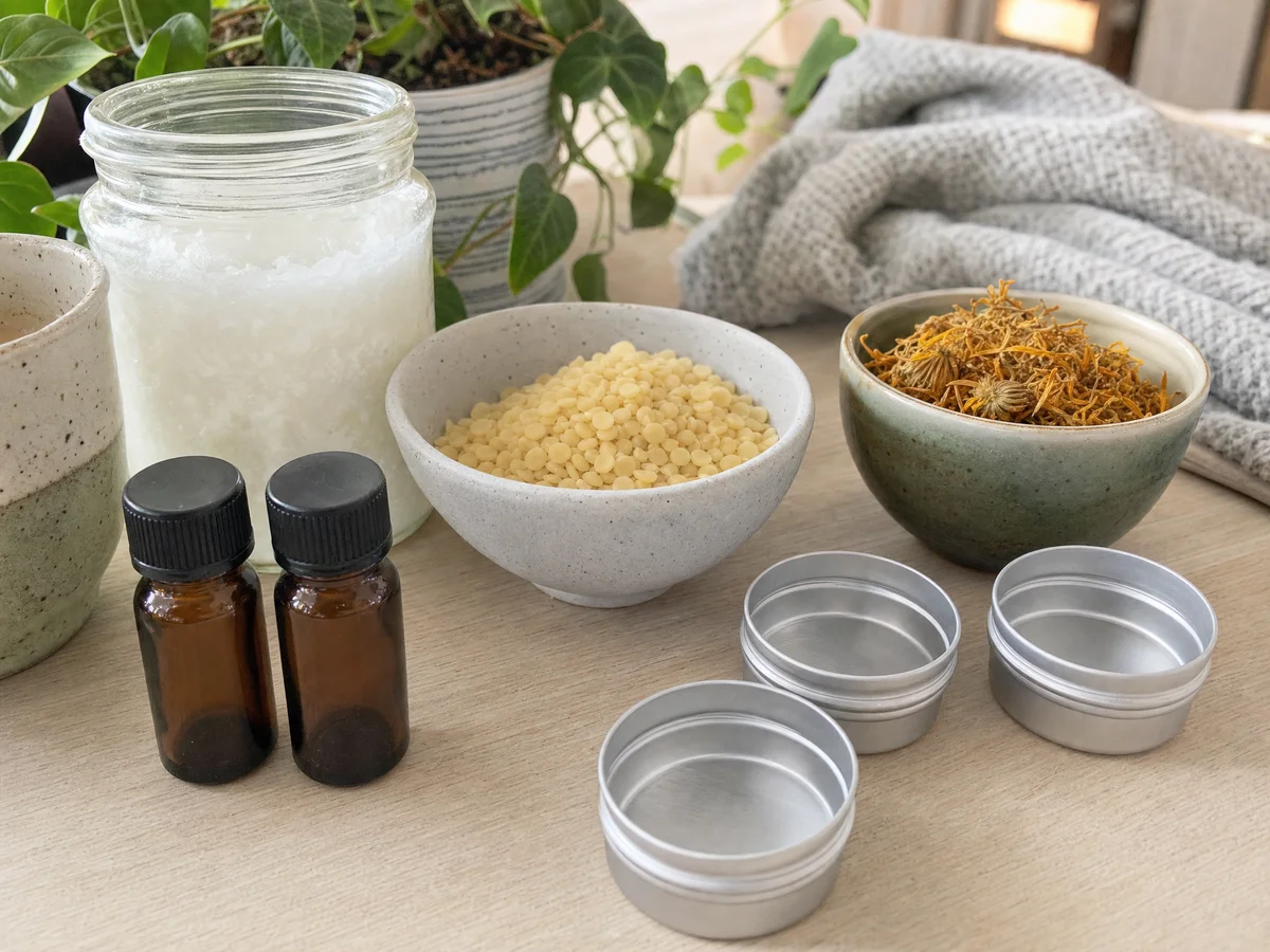 coconut oil and beeswax healing salve for minor cuts and