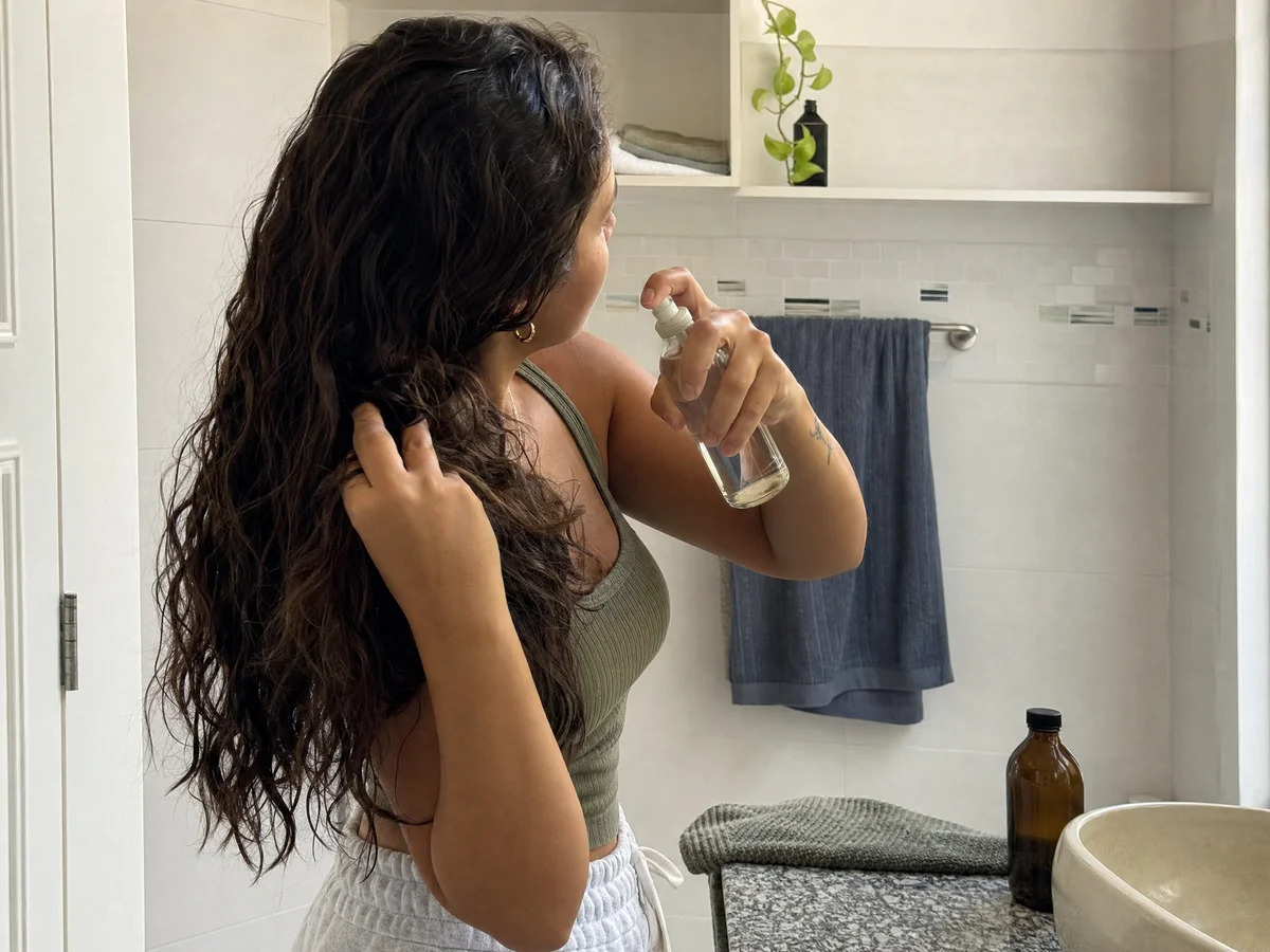 coconut oil and sea salt hair spray for effortless beach