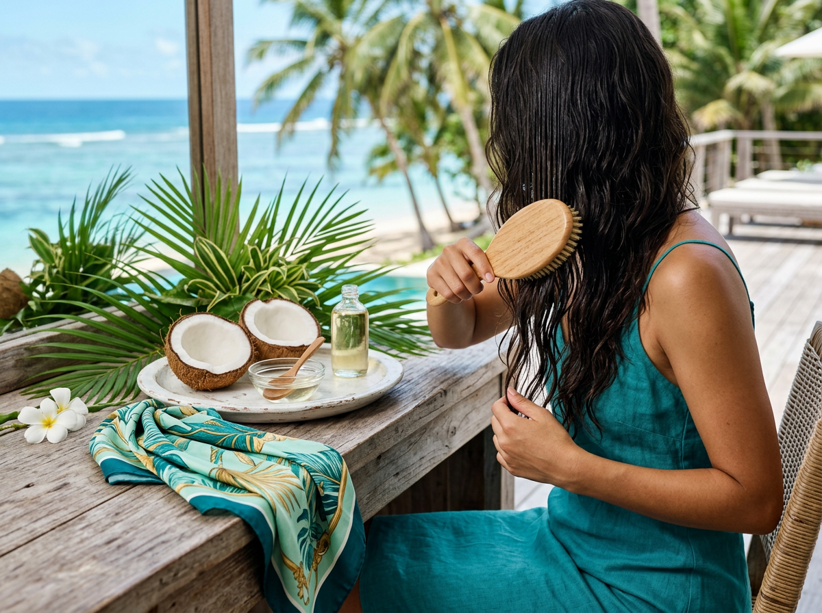 deep conditioning coconut oil hair mask with honey and